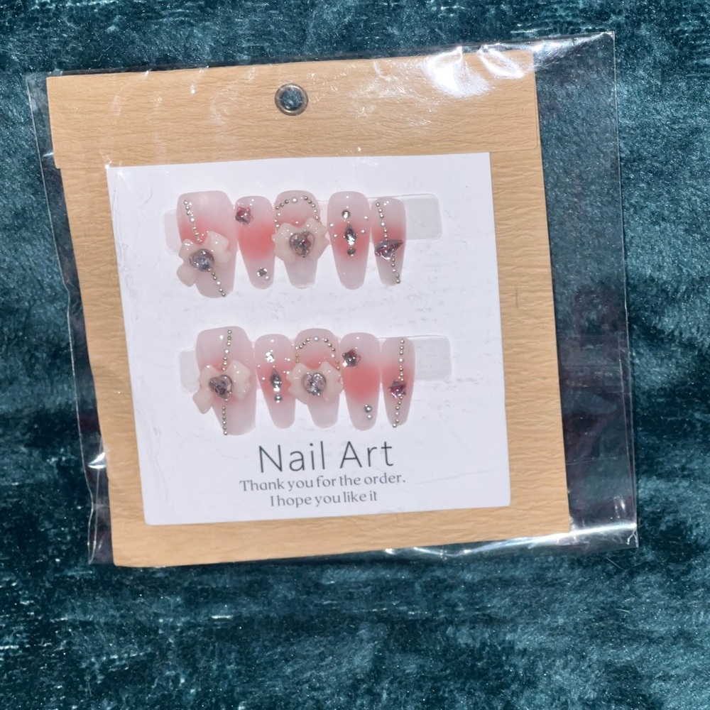 Elegant Pink Nail Art Set, Sz XS
